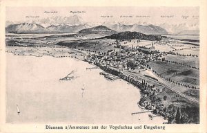 Ammersee aus der Vogelschau und Umgebung Diessen Germany 1920 