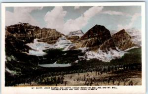 RPPC  ALBERTA, Canada  MT. EGYPT, LAKE SCARAB, Haiduk Mountain Tinted Postcard 