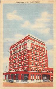 C3/ Paris Texas Tx Postcard Linen Gibraltar Hotel Building