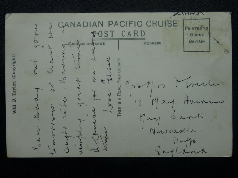 Gibralter NORTH BLUFF Canadian Pacific Cruise Post - Old RP Postcard W.F. Taylor