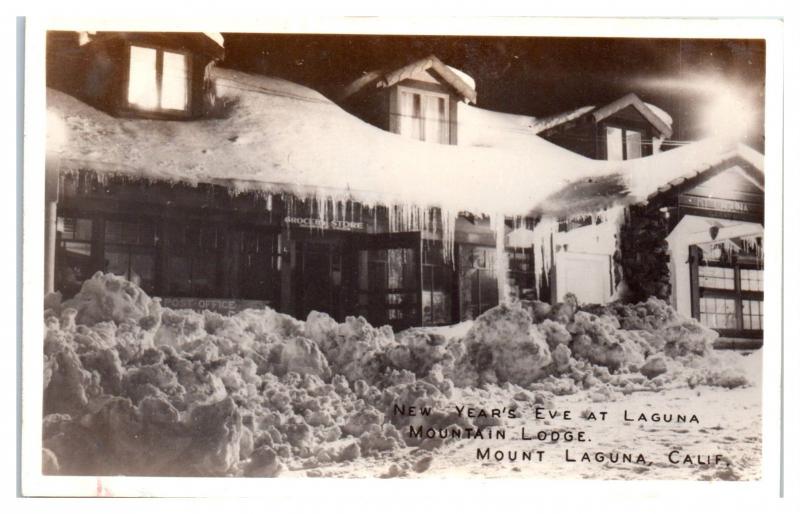 RPPC New Year's Eve at Laguna Mountain Lodge, Mount Laguna, CA Postcard