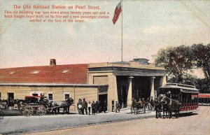 New Bedford Massachusetts Pearl Street Train Station Vintage Postcard AA35383