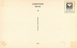 Cardtoon series postcard comic signed Prof strip poker rules poster pool 