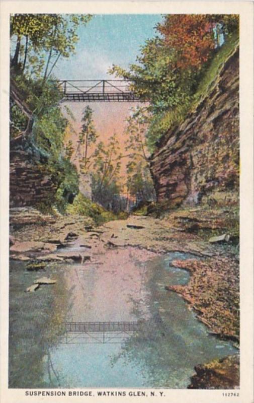 New York Watkins Glen Suspension Bridge Curteich