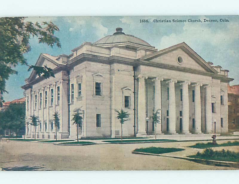 Unused Divided-Back CHURCH SCENE Denver Colorado CO A8524