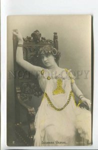 439507 DERVAL French BALLET Dancer SINGER Vintage tinted PHOTO postcard