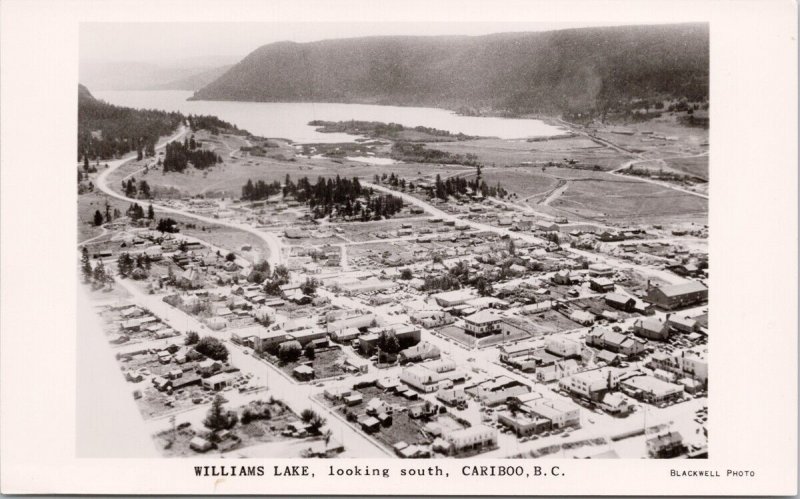 Williams Lake BC British Columbia Cariboo Region Aerial View RPPC Postcard E82