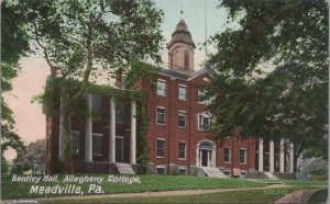 Postcard Bentley Hall Allegheny College Meadville PA