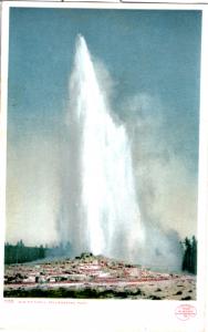 YELLOWSTONE, DETROIT PUBLISHING, OLD FAITHFUL, DIVIDED BACK