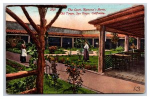 The Home of Ramona Courtyard Camulos California CA DB Postcard C20