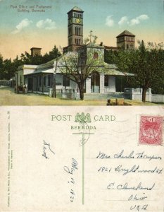 bermuda, HAMILTON, Post Office and Parliament Building (1920) Postcard