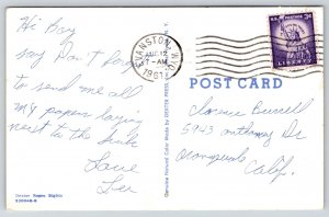 Banner~Greetings From Evanston Wyoming~Native Maidens~Tepee~Chiefs~1961 Postcard