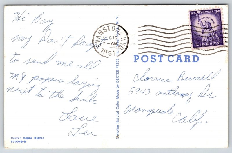 Banner~Greetings From Evanston Wyoming~Native Maidens~Tepee~Chiefs~1961 Postcard