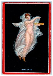 c1910's Floating Woman Nude Baccante Stars Unposted Antique Postcard