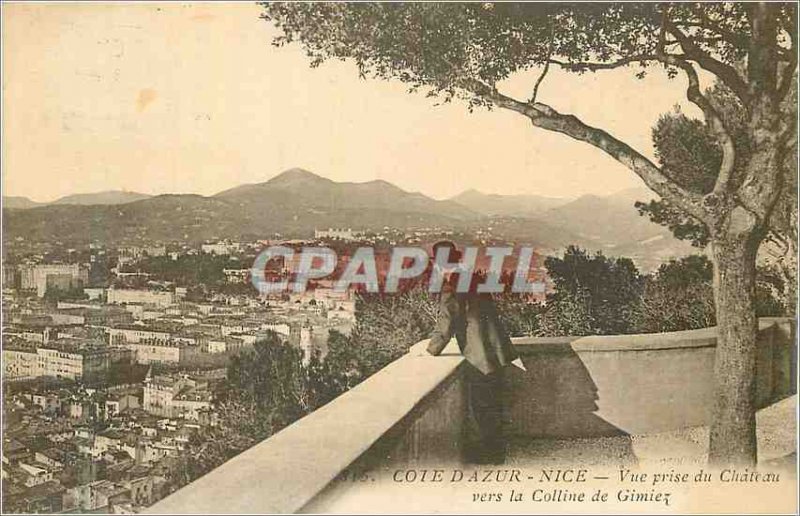 Old Postcard Nice View from Castle Hill to Gimiez