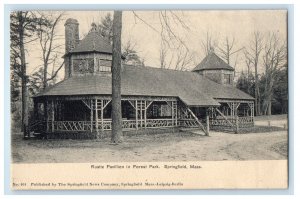 c1905 Rustic Pavillion In Forest Lake Springfield Massachusetts MA Postcard