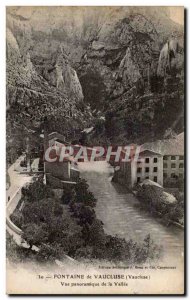 Old Postcard Fontaine de Vaucluse panoramic view of the valley