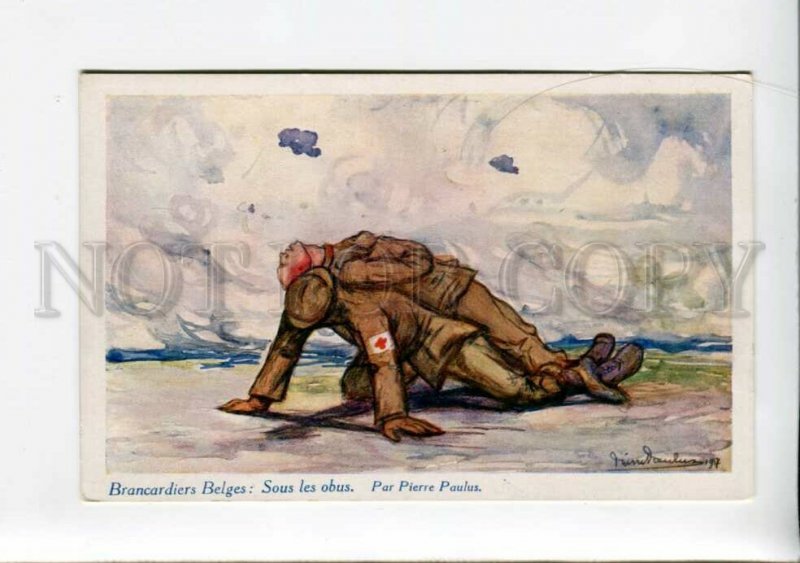 3159685 Belgium WWI RED CROSS Dead Soldier by Pierre PAULUS