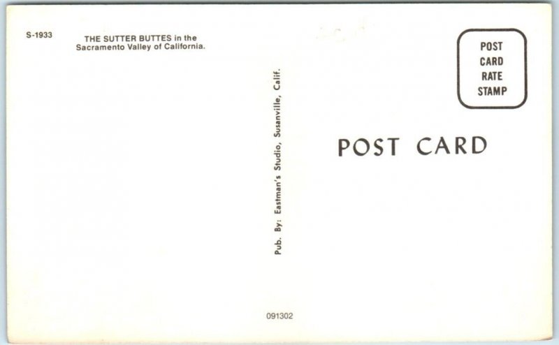 Postcard - The Sutter Buttes in the Sacramento Valley of California