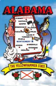 Alabama The Yellowhammer State With Map