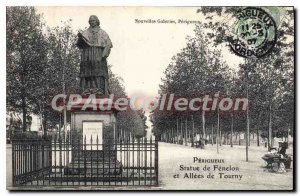 Old Postcard Perigueux Statue Fenelon And Alllees De Tourny