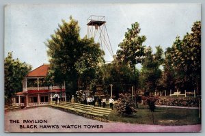 Postcard Rock Island Illinois c1910 The Pavilion Black Hawk’s Watch Tower