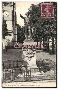 Old Postcard Vendome Statue Rochambeau