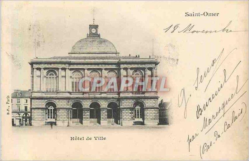 Postcard Saint Omer Old City Hall (1900 card)