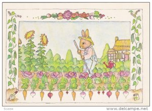 AS: My Garden by Susan Whited LaBelle, Gardener Rabbit in his garden, Sunflow...