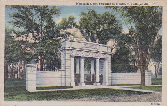 Illinois Alton Memorial Gate Entrance To Monticello College