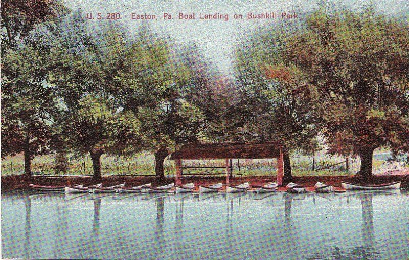 Postcard Easton PA Boat Landing Bushkill Park