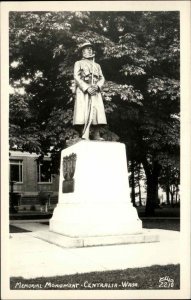 Centralia Washington WA Memorial Monument Real Photo Vintage Postcard