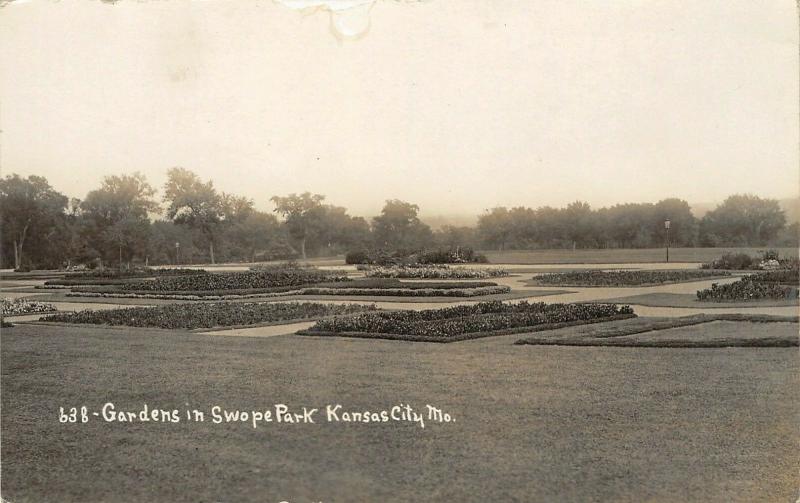 Kansas City Missouri~Swope Park Gardens~Path & Hedges~1912 Real Photo~RPPC 