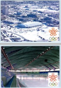 2 Postcards CALGARY WINTER OLYMPICS Alberta Canada ~ SKATING OVAL 1988 ~ 4x6