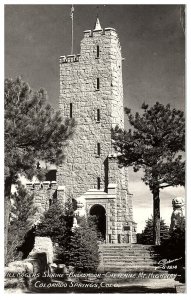 RPPC Sanborn Postcard S-1814 Will Rodgers Shrine of the Sun, Colorado Springs CO