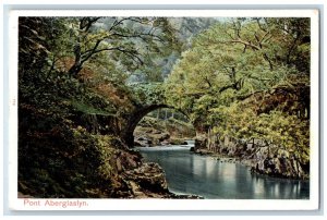 c1920's River Scene Pont Aberglaslyn Wales United Kingdom Unposted Postcard