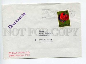 291040 LIECHTENSTEIN 1972 COVER roten Kreuz orchid