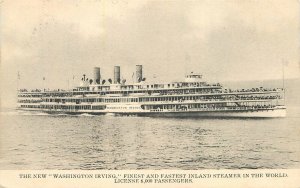 Postcard 1914 Washington Irving Island Steamer transportation 23-8037