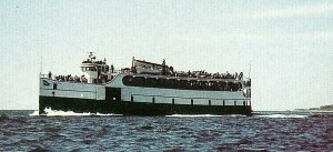 Postcard Early View of Block Island Ferry leaving Point Judith, RI.  S6