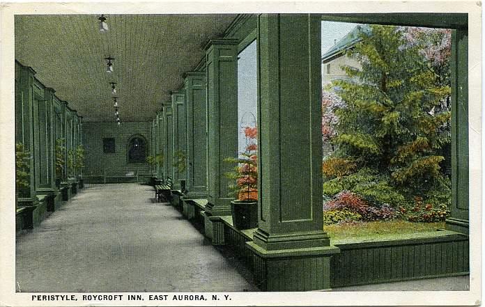 Peristyle (Colonade) at Roycroft Inn - East Aurora, New York - pm 1923 - WB