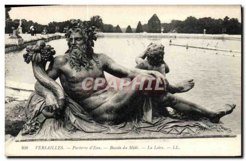 Old Postcard Versailles Parterre d'Eau Bassin du Midi Loire