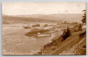 RPPC Cascade Locks Columbia River Highway Oregon Postcard B42