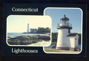 New London/Mystic Seaport, Connecticut/CT Postcard, Lighthouse/Light