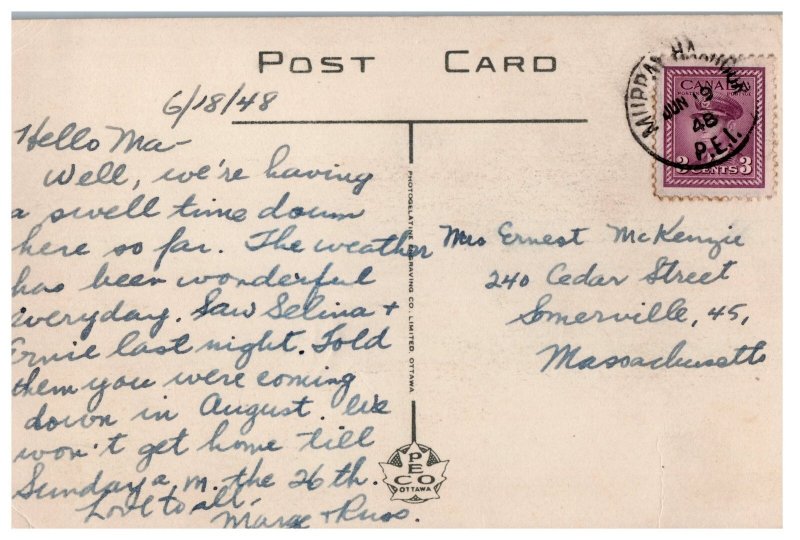 1940s Montague River Bridge Prince Edward Island Vintage Postcard PM