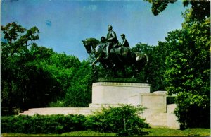 Vtg Postcard DALLAS, Texas TX ~ General Lee Statue at Lee Park Ca.1960s Unposted