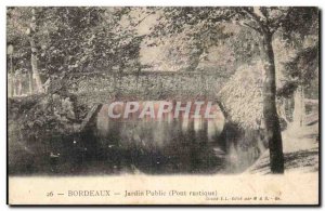 Bordeaux - Public Garden Rustic Bridge - Old Postcard