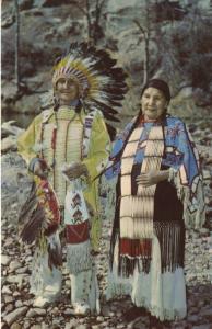 The Dakota Sioux Indians ~ South Dakota SD ~ Native Americans Couple Postcard