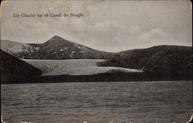 Chile Un Glacier en el Canal de Beagle Channel c1910 Vintage Postcard