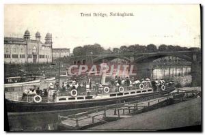 Postcard Old Trent Bridge Nottingham Boat