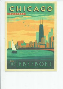 Framable Gallery Quality, Retro Style  Poster of Chicago , Illinois Postcard